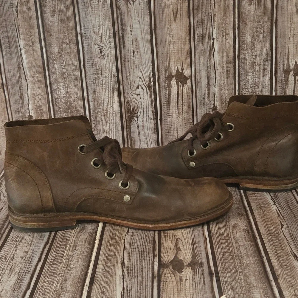 Sz 46 / 13 US Mens Fly London Brown Distressed Leather Lace Up Ankle Boots VGUC